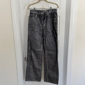 Free People metallic striped jeans